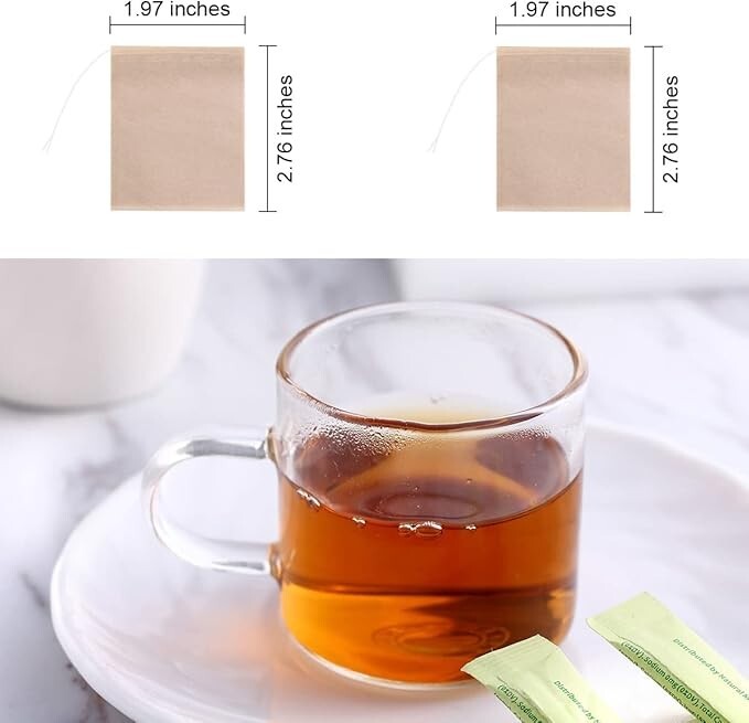 400 Pack Disposable Drawstring Tea Filter Bags Safe & Natural Unbleached Paper gallery