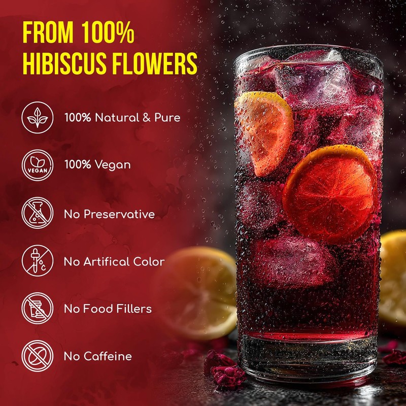 140 Hibiscus Flowers Tea Bags, 100% Natural, Pure from Hibiscus Flowers. Loos... gallery