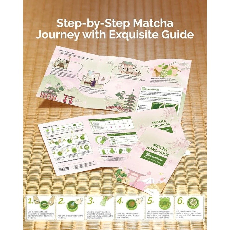 Complete Matcha Set 7 Piece Kit Bamboo Whisk Matcha Bowl Tea Ceremony Gift New gallery