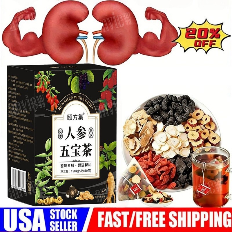1box/30pcs Ginseng six treasure tea ,Kidney tea,liver tea,red date kidney health