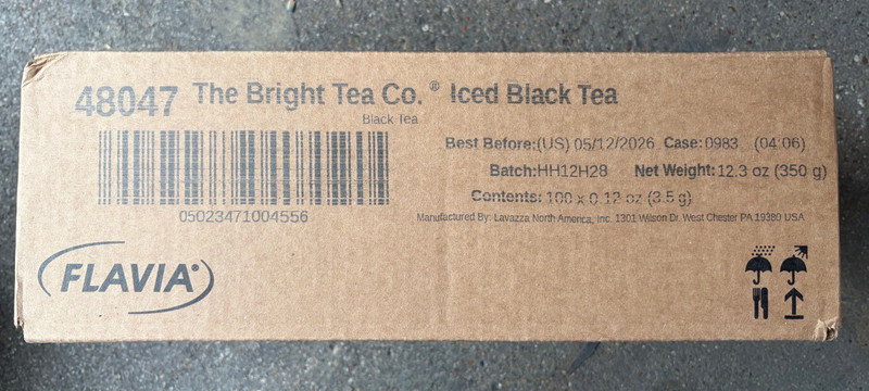 Flavia Bright Tea Co. Iced Black Tea Rails BB5/12/2026 100x.12oz unsweet 48047
