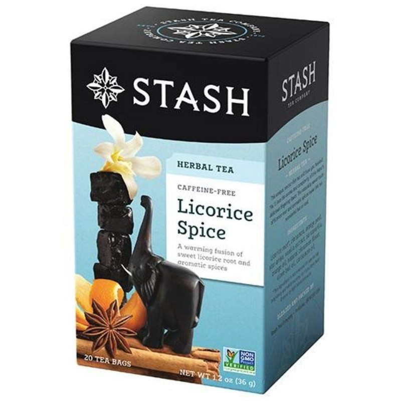 Stash Herbal Tea, Caffeine Free, Licorice Spice 20 Foil Tea Bags Pack of 2