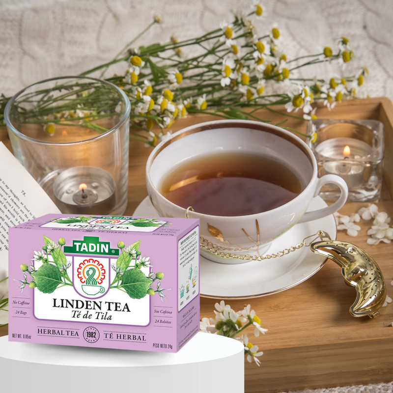 Tadin Herbal Linden Tea. Relaxation Aid. Helps against Colds. 24 Bags. 0.85 oz gallery