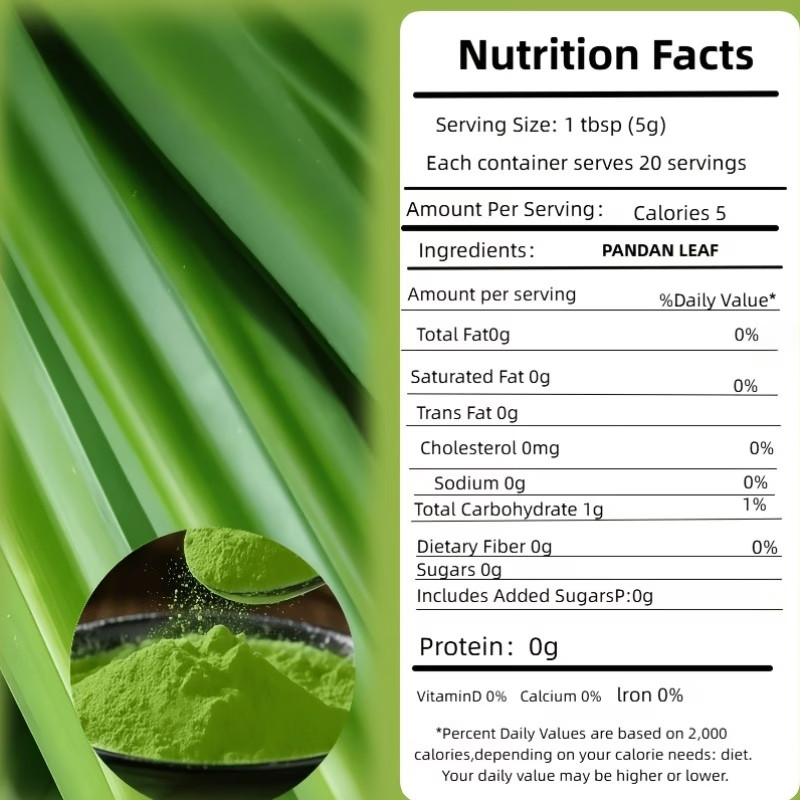 Natural Pandan Leaf Powder Suitable Baking Desserts & Drinks Allergen-Free gallery
