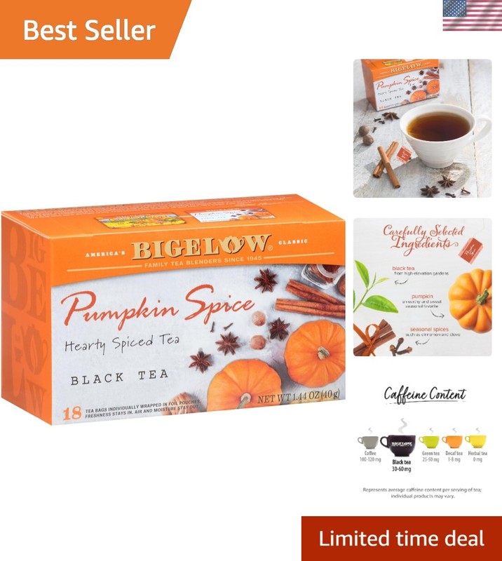108 Individually Wrapped Pumpkin Spice Tea Bags – Perfect for Holiday Gifting