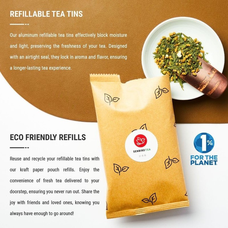 Senbird Premium Genmaicha With Matcha - Japanese Brown 3.5 Ounce (Pack of 1) gallery