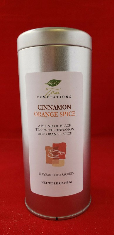 Cinnamon Orange Spice Black Tea in Pyramid Sachets – 2 Tins