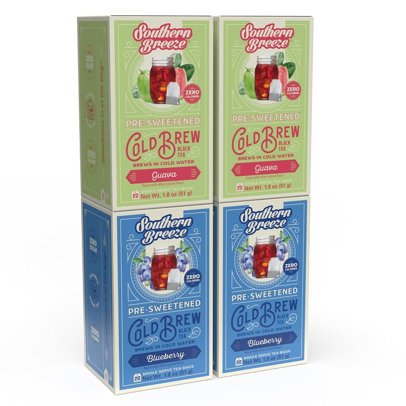 Cold Brew Sweet Iced Tea with Black Tea and Zero Carbs Zero Sugar, 20 Individ…