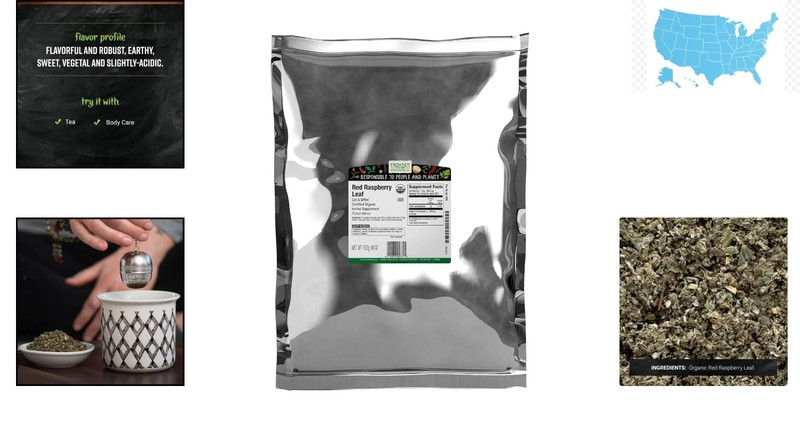 Natural Organic Red Raspberry Leaf - Loose Leaf Herbal Tea - 16 Oz Caffeine-Free gallery