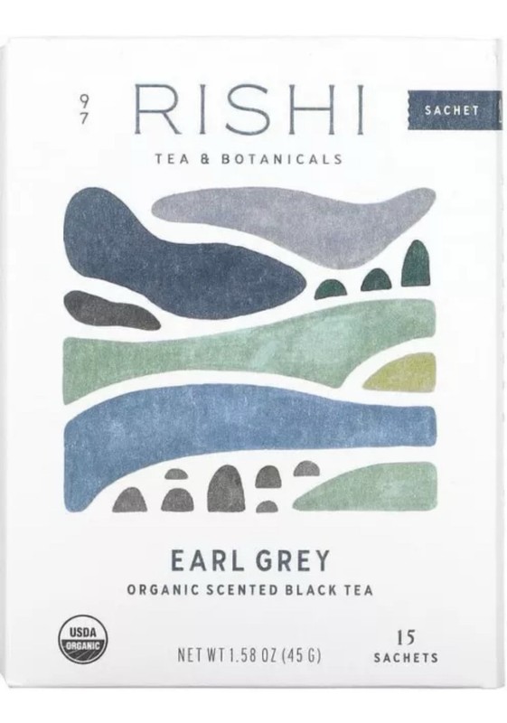6 Pack Case Rishi Tea Earl Grey Tea – 15 sachets Per Box 90 Total BEST BY 06/26