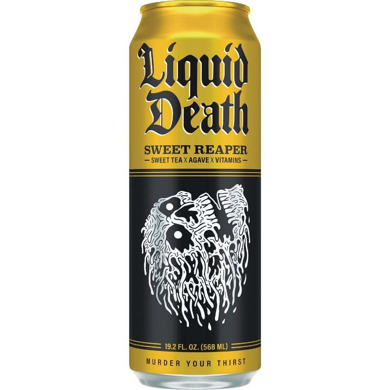 Liquid Death 19.2 Oz. Sweet Reaper Iced Tea 1700022 Pack of 12 Liquid Death