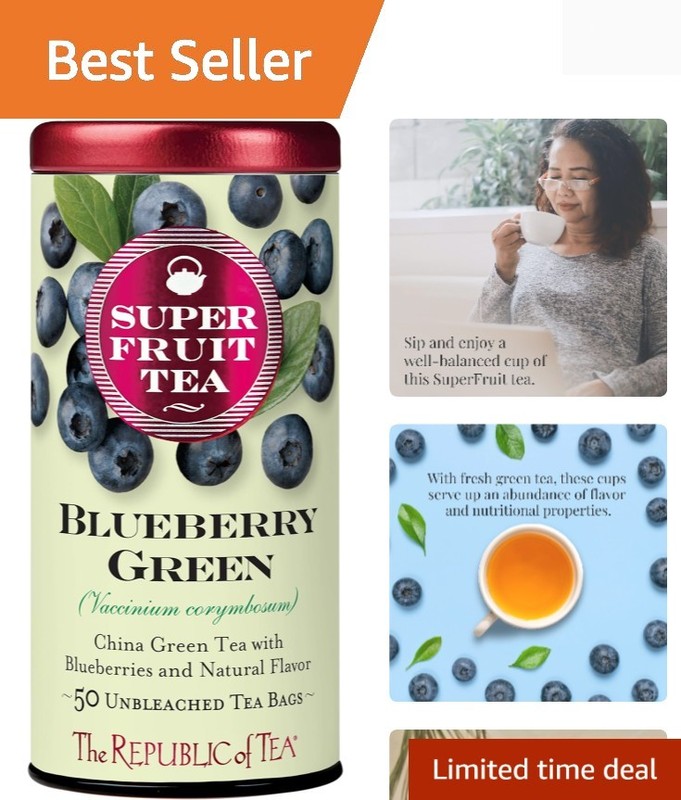 Blueberry Green Superfruit Tea, 50 Tea Bag Tin