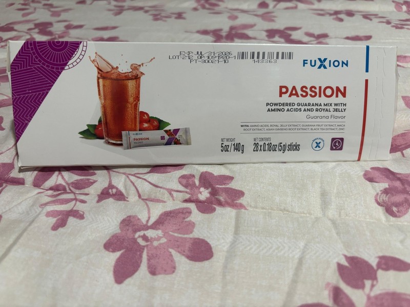 FUXION- PASSION Pleasant invigorating guarana flavor-28 Sticks-FREE SHIPPING