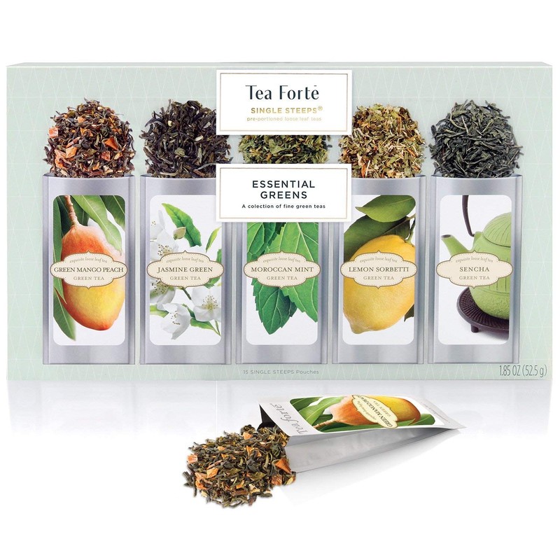 Single Steeps Loose Leaf Tea Sampler, Assorted Variety Tea Box, 15 Single Ser…