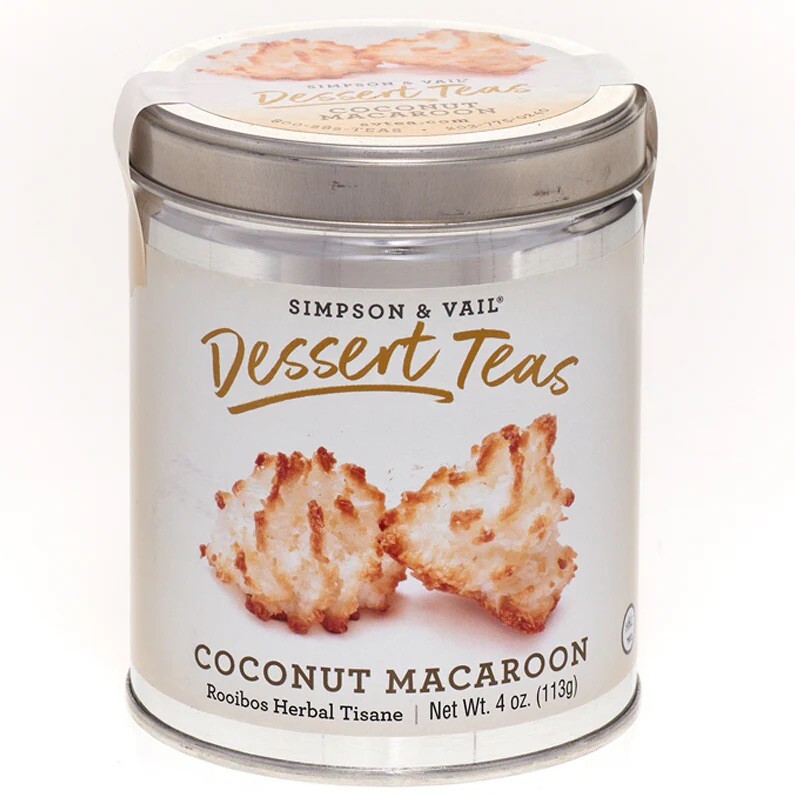 Coconut Macaroon Green Rooibos Tea – The Dessert Tea Collection Tin (4 ounces)