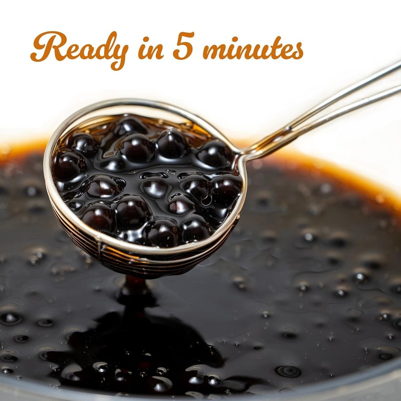 Black Tapioca Pearls Boba, Quick Cook Tapioca Pearls for Bubble Tea, Microwav... gallery