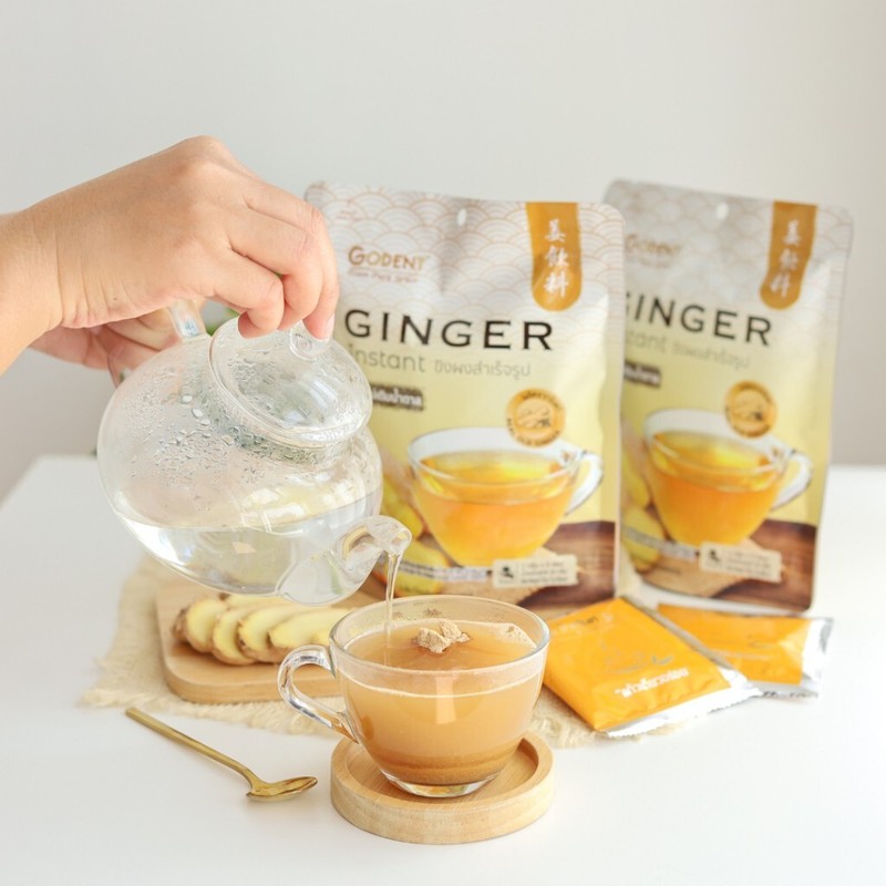 Golden, ready-to-drink ginger drink, unsweetened formula, 6 bags gallery