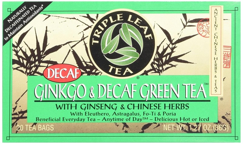 Triple Leaf Tea, Ginkgo Decaf Green Tea, 20 Tea Bags 1.27 OZ Pack of 6