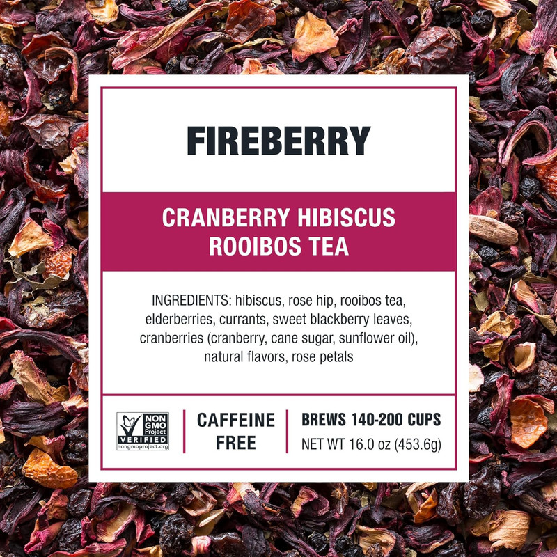- Cranberry Hibiscus Rooibos Tea, Fireberry, Loose Leaf, Herbal Blend with Hibis gallery
