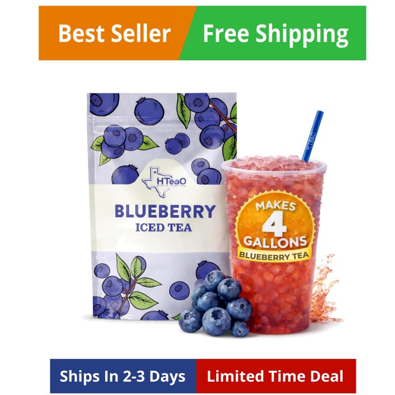 Blueberry Green Tea Packets – Makes 4 Gallons of Naturally Sweet Texas-Style …