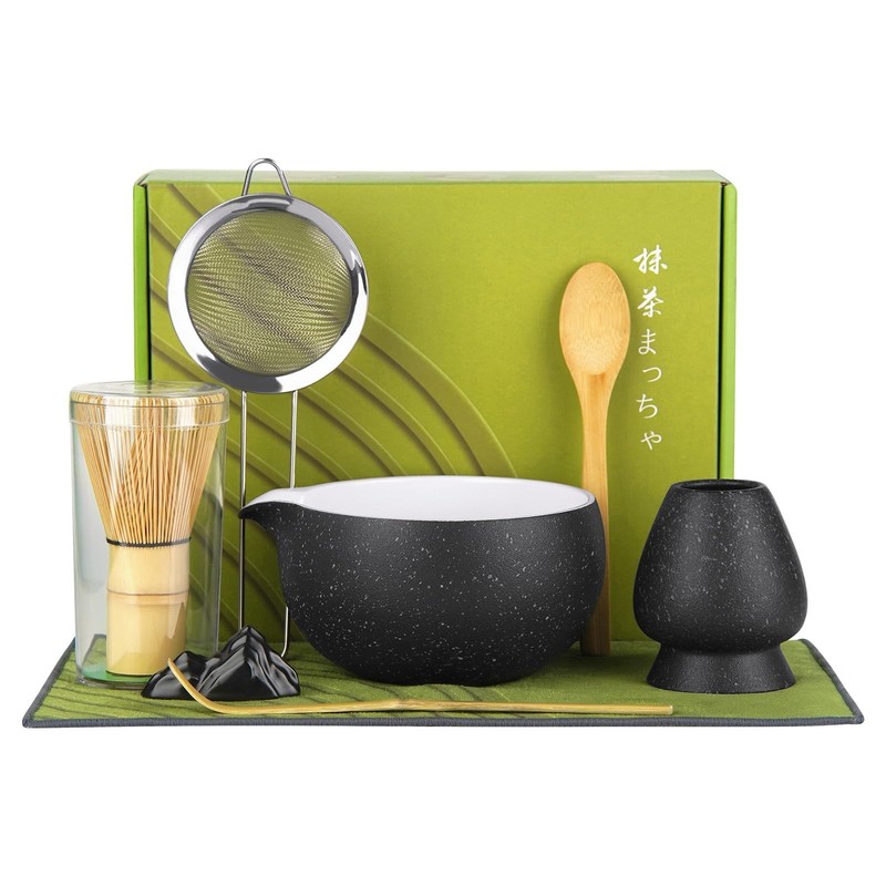 8PCS Matcha Whisk Set – Ceramic Matcha Tea Bowl Kit Set Includes Bowl, Whisk …