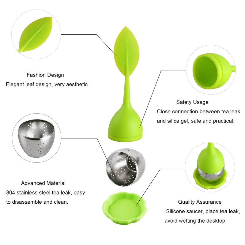 5Pcs Tea Infuser Loose Tea Leaf Strainer Herbal Spice Silicone Filter Diffuser gallery