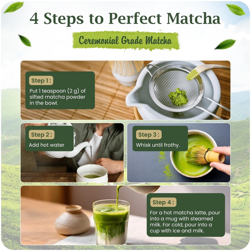 Matcha Powder - Ceremonial Grade, First Harvest, Stone-Milled in Japan, Authe... gallery
