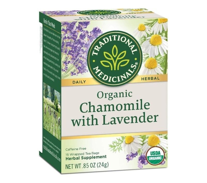 Traditional Medicinals Organic Chamomile & Lavender Tea 16 Wrapped bags Exp 1/27
