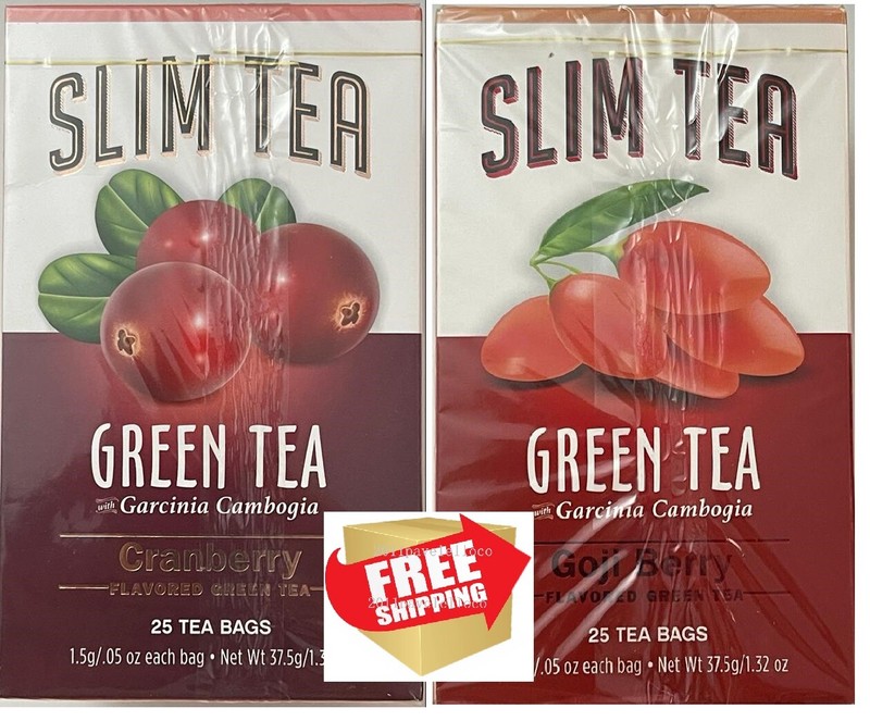 25 bags Slim Tea Green Tea w/ Moringa Garcinia Cambodia /Cranberry /Goji berry