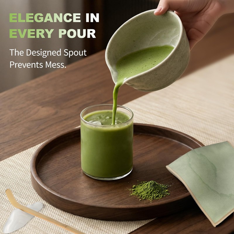 Matcha Whisk Set, 7 Pcs Ceramic Matcha Kit Includes Bowl, Whisk and Holder, B... gallery