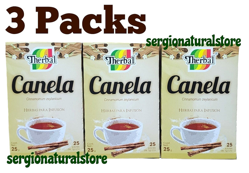 3 Packs Cinnamon Tea / Te de Canela 75 Wrapped Tea Bags Infusion Made in Mexico
