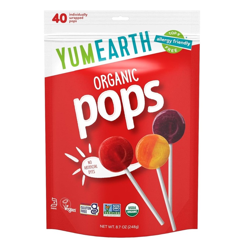 Individually Wrapped Organic Lollipops, 40 Count - Safe, Delicious Treats gallery