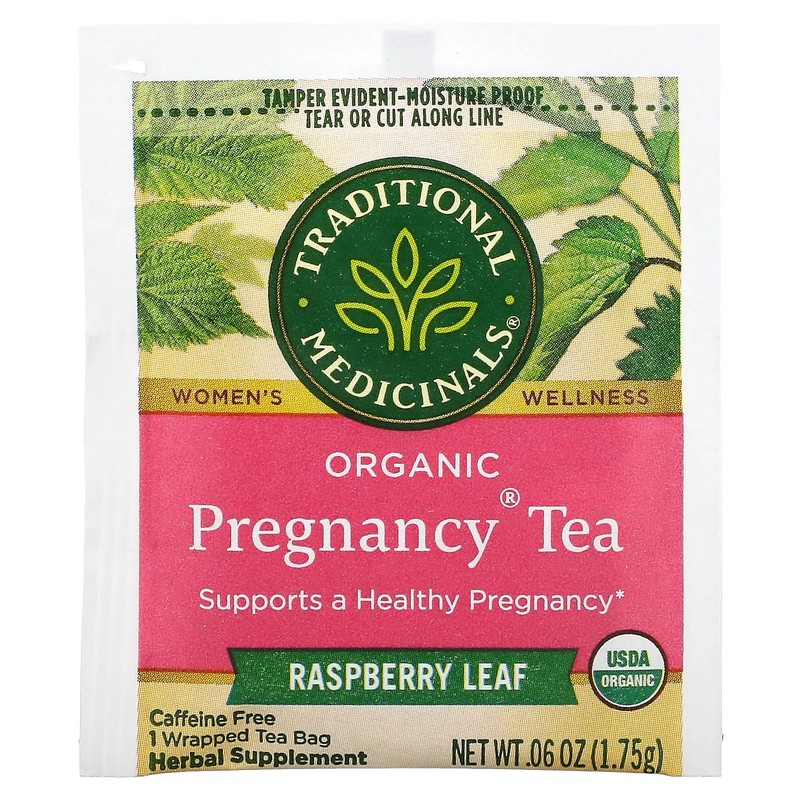 Organic Pregnancy Tea, Raspberry Leaf, Caffeine Free, 16 Wrapped Tea Bags, 0.99 gallery