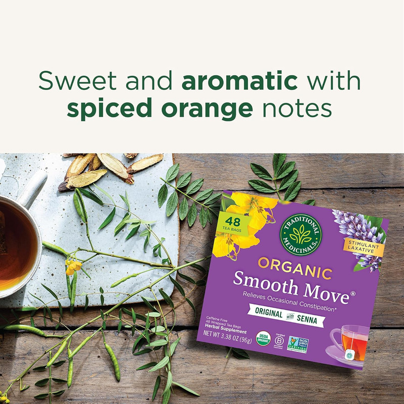 Tea, Organic Smooth Move, Relieves Occasional Constipation, Senna - 48 Tea Bags gallery