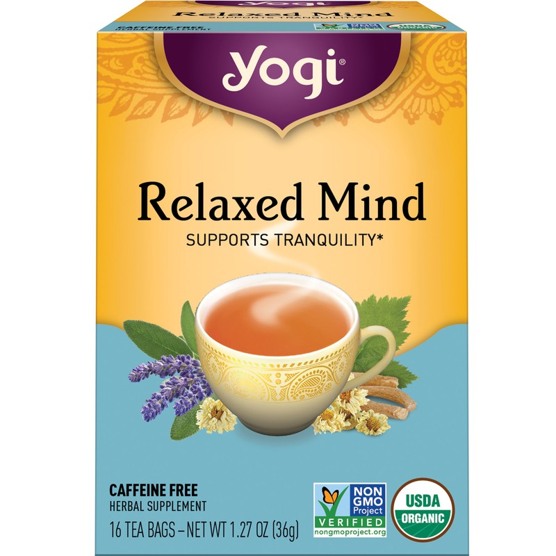 Yogi Tea – Relaxed Mind (4 Pack) – Caffeine Free – 64 Organic Herbal Tea Bags