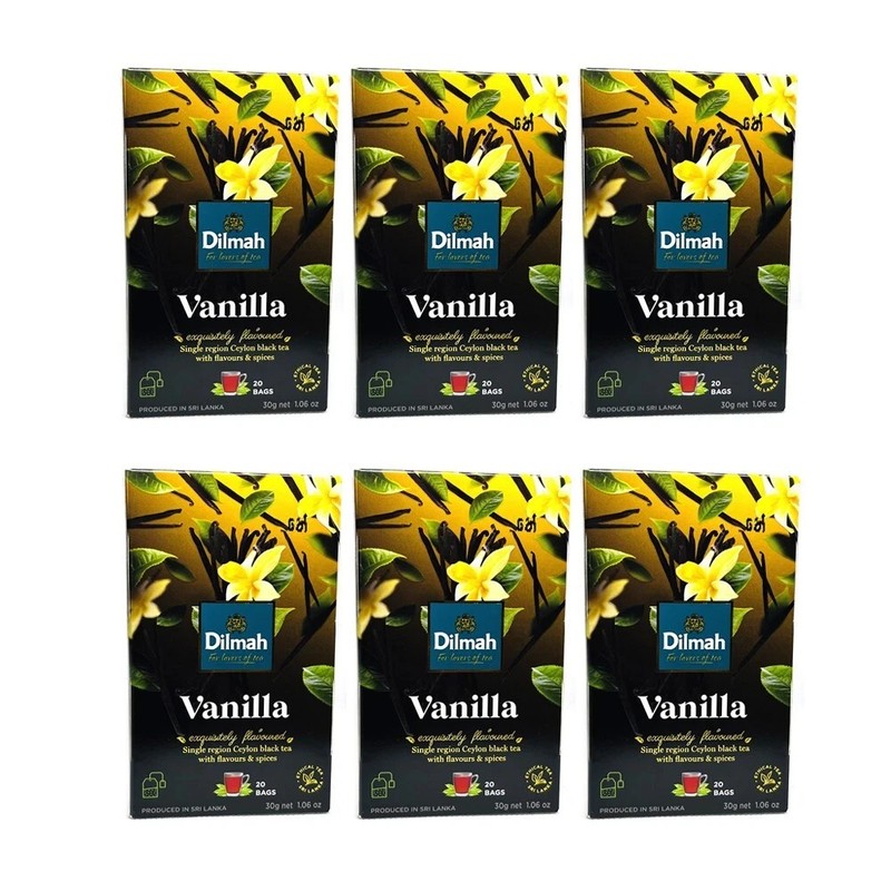 Dilmah – Fun Flavored Tea – Vanila – Ceylon Tea – 20 Tea Bags x 06 packs