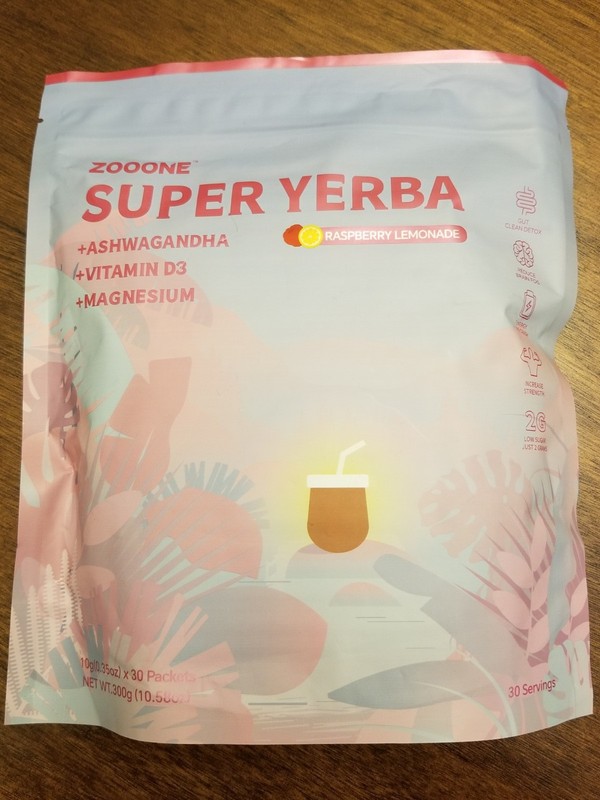 Zooone Super Yerba (Raspberry Lemonade) 30 Drink Packets 5/24/27
