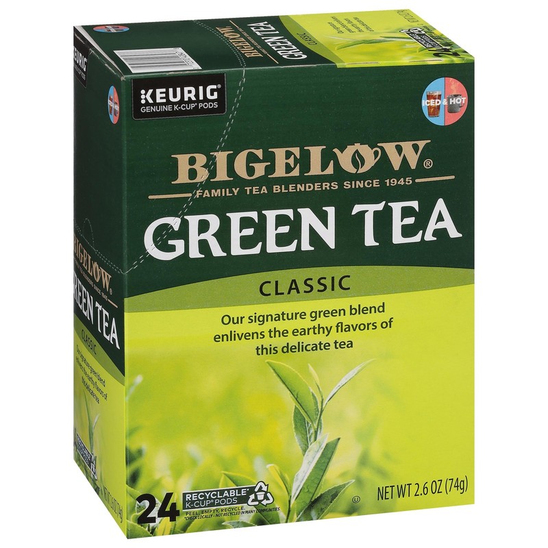 Caffeinated Green Tea K-Cup Pods, 96 Total Pods – 24 Count Box (Pack of 4)