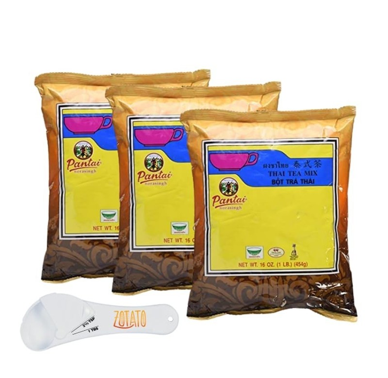 (3 Packs) Premium Thai Tea Kit with Measuring Spoon 16 oz ( 1 LB )