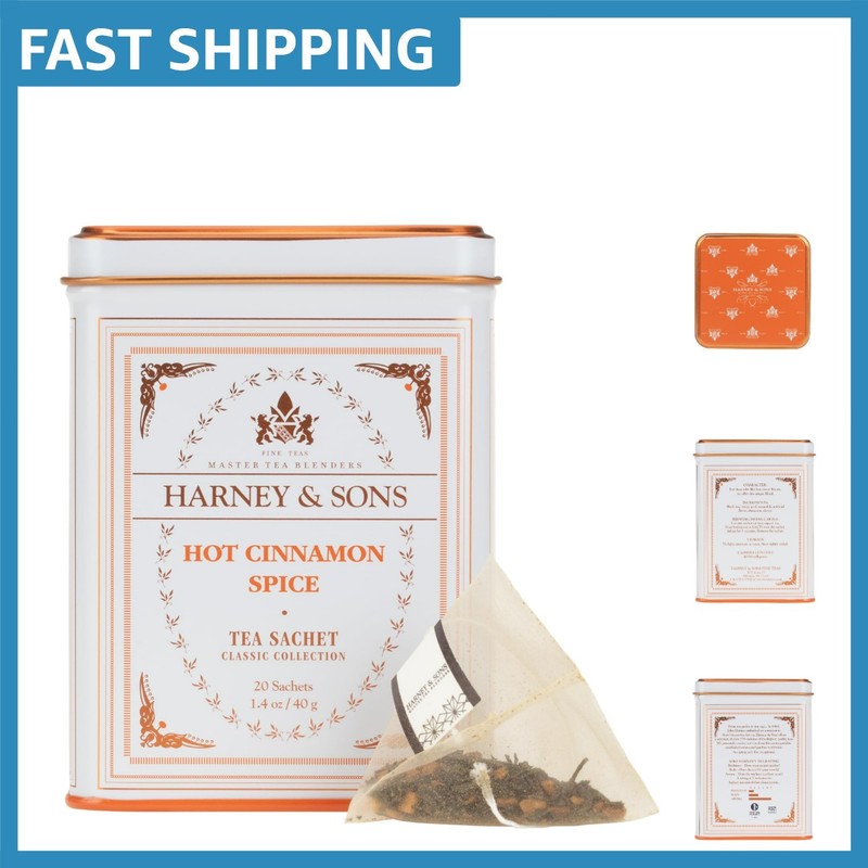 Classic Hot Cinnamon Spice Tea – 20 Sachets of Bold Flavor and Comfort