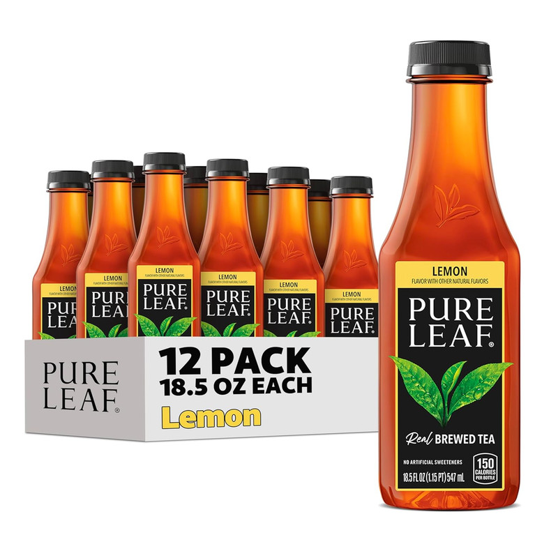 Pure Leaf Iced Tea, Sweetened, Real Brewed Black Tea, Lemon, 18.5 Fl Oz (Pack of