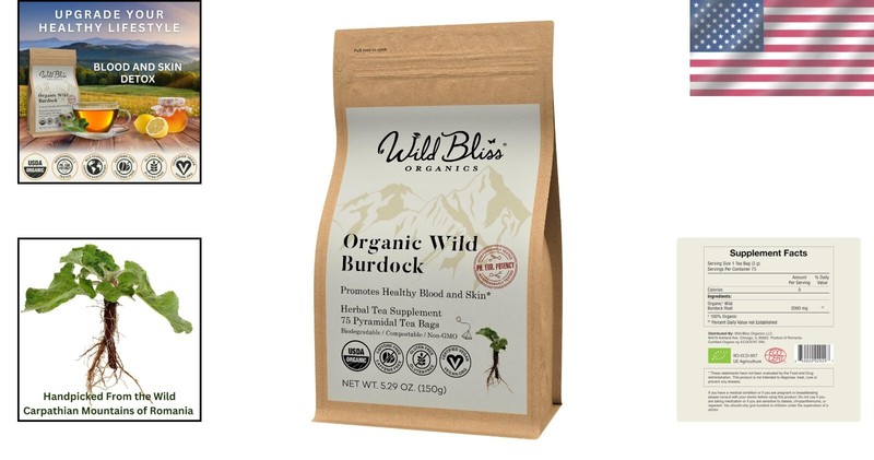 Organic Burdock Root Tea - Caffeine-Free Detox Support - 75 Plant-Based Bags gallery