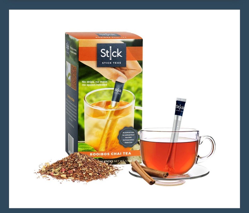 STICK TEA ROOIBOS CHAI STICK TEAS BEVERAGE 20 STICKS CAFFEINE-FREE NEW GINGER