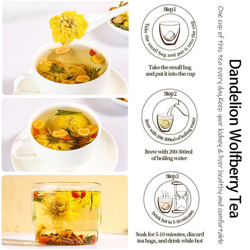 Dandelion Wolfberry Tea - Kidneys & Liver Health Tea, Seven 1Bag(12Pcs) gallery