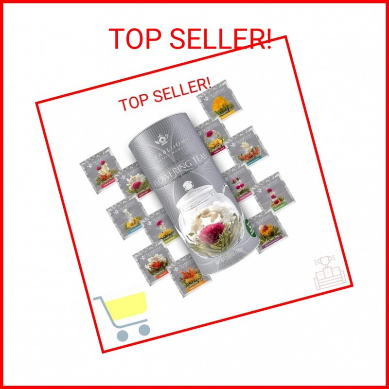Teabloom Flowering Tea – 12 Unique Varieties of Fresh Blooming Tea Flowers – Han