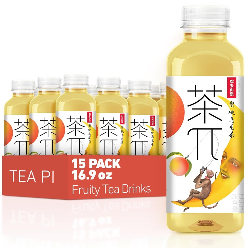 Tea PI Iced Tea – Peach Oolong Tea Sweet Iced Fruit Tea Bottles, Real Juice, …