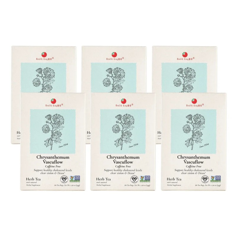 Chrysanthemum Vascuflow Herb Tea by Health King (6 Boxes of 20 Teabags Each)