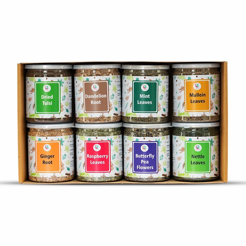 Loose Leaf Tea Set | Upto 450 Servings | Set of 8 teas for Wellness and Flavo... gallery
