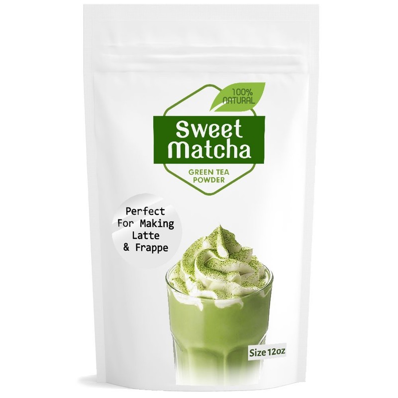 Sweet Japanese Matcha Green Tea Powder – Natural Mix with Pure Matcha 12oz