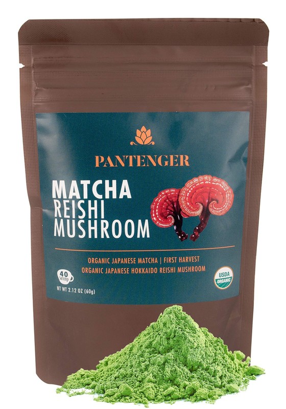 Pantenger Matcha Green Tea Powder and Reishi Mushroom. 2.12 OZ 60 grams. USDA…